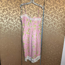The Lilly Pulitzer Vintage Pink Lace Trim Dress Size 12 RUNS SMALLER