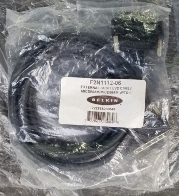 BELKIN F2N1112-06 6ft LVD SCSI Cable HD68M to HD68M NEW