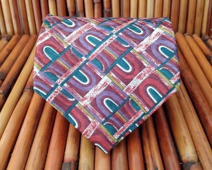 EUC BUGATTI Multicolored Geometric Patterned Rain… - image 7