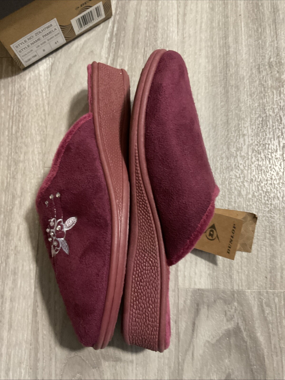 Ladies New Dunlop Slip On , Womens Mules Comfy Slippers Size 8 - Dusty Pink image 6