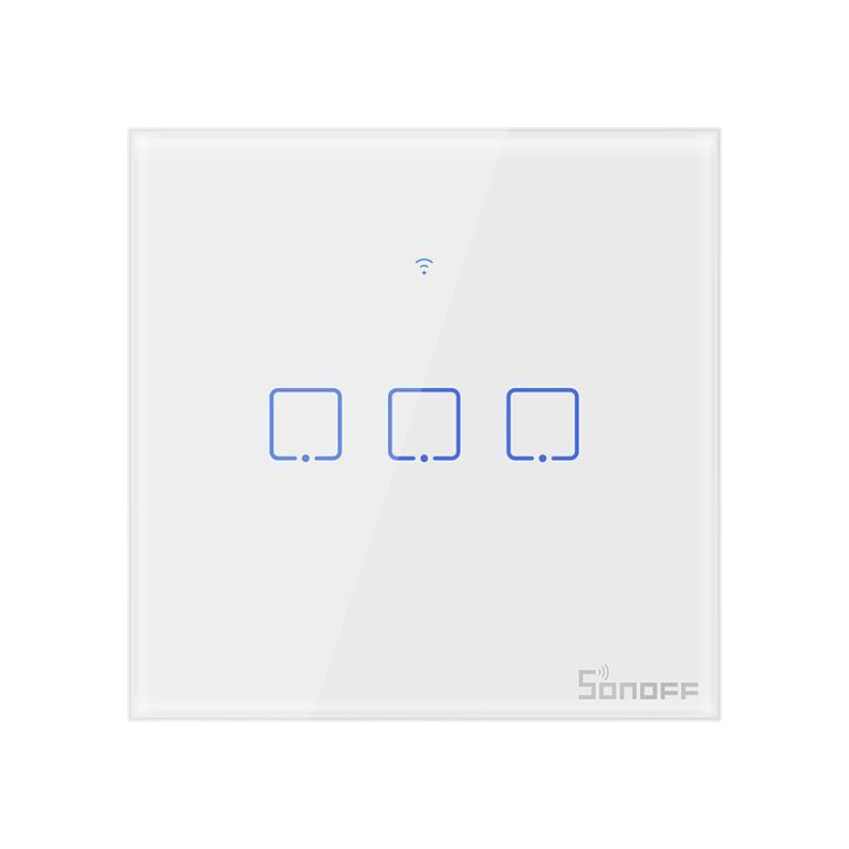 Sonoff T0EU3C interruttore della luce Vetro temperato, Policarbonato (PC) Bianco