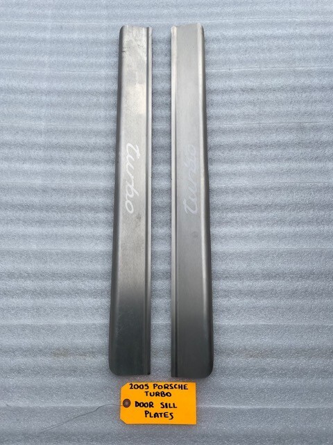 05 PORSCHE 996TT 996 TWIN TURBO OEM STAINLESS DOOR SILL TRIM PLATE