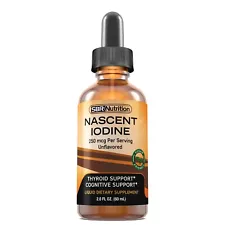Nascent Iodine Liquid Drops Daily Supplement for Thyroid, Immune, Weight Support