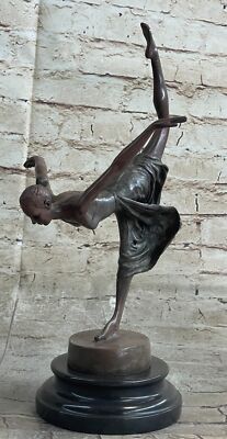Original Vitaleh Special Patina Prima Ballerina Bronze Sculpture Marble Base Art