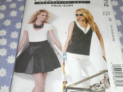 McCALL'S 6712 MISSES PULLOVER TOP &  SKIRT PATTERN UNCUT-SIZES 16-24