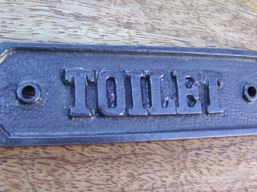 2 placas de puerta inscripción inodoro baño placa de advertencia hierro fundido NUEVO - Imagen 1 de 4