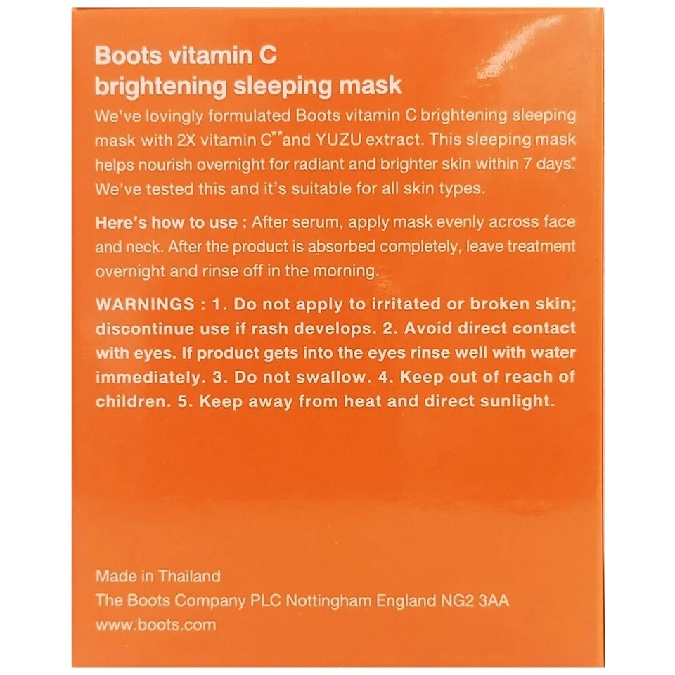 Mascarilla iluminadora para dormir Boots Vitamin C 50 ml Foto 2 de 3