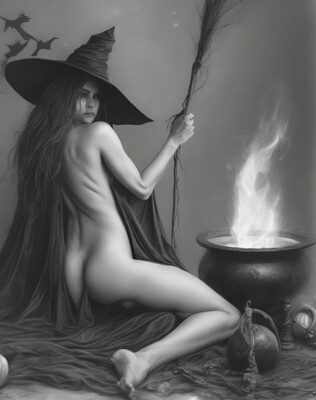 halloween deko Hexe Zauberguss Bild 