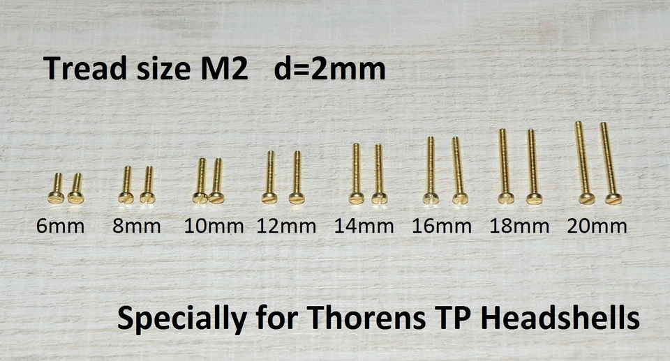 STANLEY ENGINEERING Kit viti di fissaggio ottone per Thorens TP11 TP16 TP22 TP30 TP60 TP62 TP63 TP70