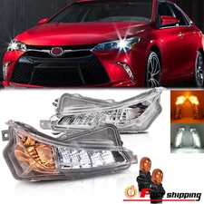 Clear Lens Fog Lights LED Lamps For Toyota Camry 4DR 2015-2017 Right&Left Side