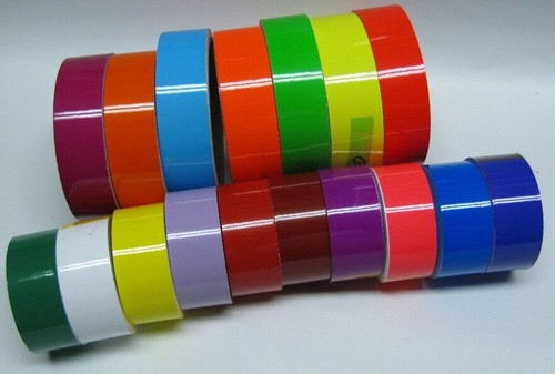 Colored Glossy Vinyl Tape, pick color and size, Gloss Neons & Oracal 651 - Picture 1 of 53