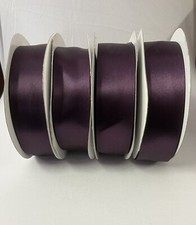 4 Rolls PLUM 50 YD ROLL DOUBLE FACE SATIN RIBBON 1 1/2"