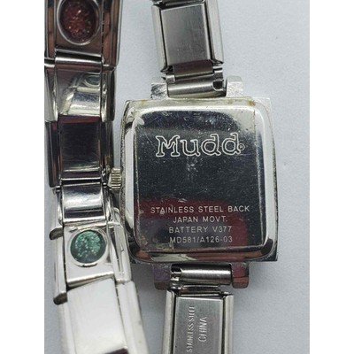 MUDD women\'s watch, MD581/A126-03. Square face, silver band with jewels MUDD women main image 4