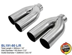 Exhaust tailpipes SET 3.15" / 80mm for BMW M5 E39 to replace rear mufflers