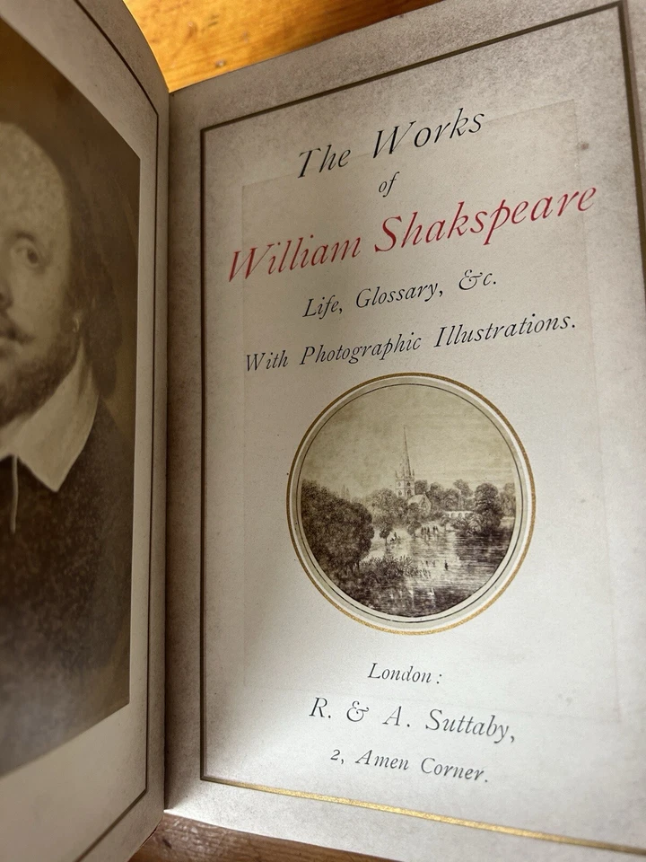 Vintage 1880s WORKS OF SHAKSPEARE Life, Glossary, Etc. Antique SHAKESPEARE RARE - Image 3 of 4