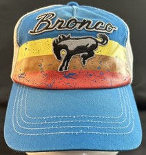 Ford Bronco Embroidered Patch Blue Mesh Back Adjustable Size Trucker Hat