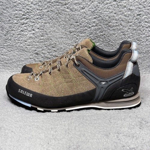 Salewa MTN Trainer Pelle Womens Size 9 Hiking Shoes Sneakers Laguna Bamboo Suede - Picture 3 of 9