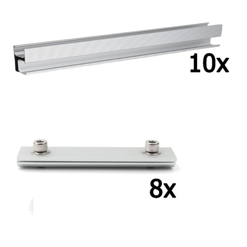 Aluminium Halterung Montageschiene 1,5m für Solaranlagen Aluprofil Montageprofil - Bild 11 von 17