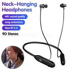 Bluetooth 5.3 Neck Hanging Sport Headphone with Mic 9D Stereo Sound Earphone