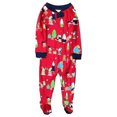 WONDERSHOP INFANT FOOTIE SLEEPER RED GNOME PRNT  SIZE: 6-9M NWT