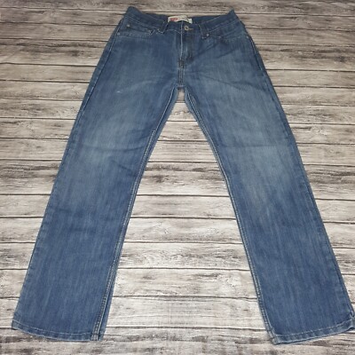 Levis Size 16 Reg 28x28 Boys Jeans Straight 514 Blue Denim
