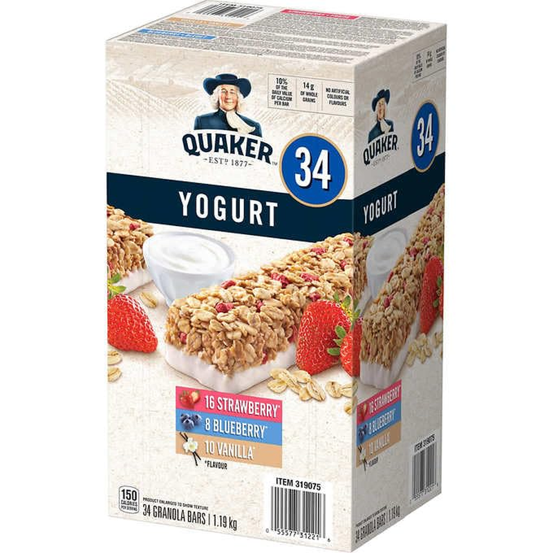 Quaker Yogurt Granola Bars, 34Count Breakfast Bar Variety Pack, Strawberry, Blu eBay