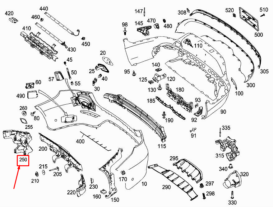 Neu MERCEDES-BENZ GLC X253 Stoßstangen-Montageschiene hinten rechts A2538800812