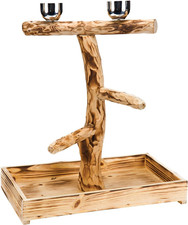 Bird-Life Natural Wood Tree Perch for Large Birds and Parrots   Includes Food an