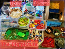 LEGO Bulk Parts Lot 11,571 pcs w/ Minifigures Multicolor Plastic Box