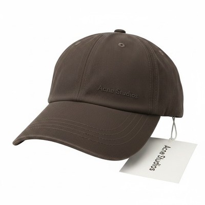 Acne Studios Logo Cap OSFM 59cm Nylon dunkelgrün verstellbar Original NEU