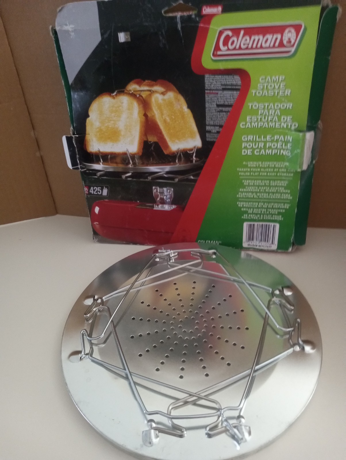 NEW VTG Coleman Camping Stove 4 Slice Toaster Aluminum