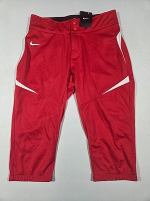 New Nike Womens Pro Dri-Fit 3/4 Softball Pant Red 578471