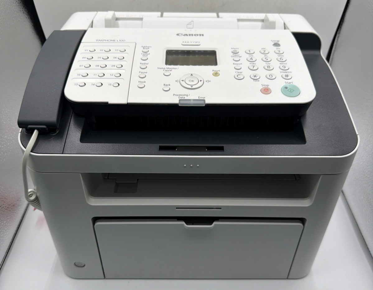 Canon FAXPHONE L100 F162002 Fax Machine Facsimile Transceiver, Handset, Manuals
