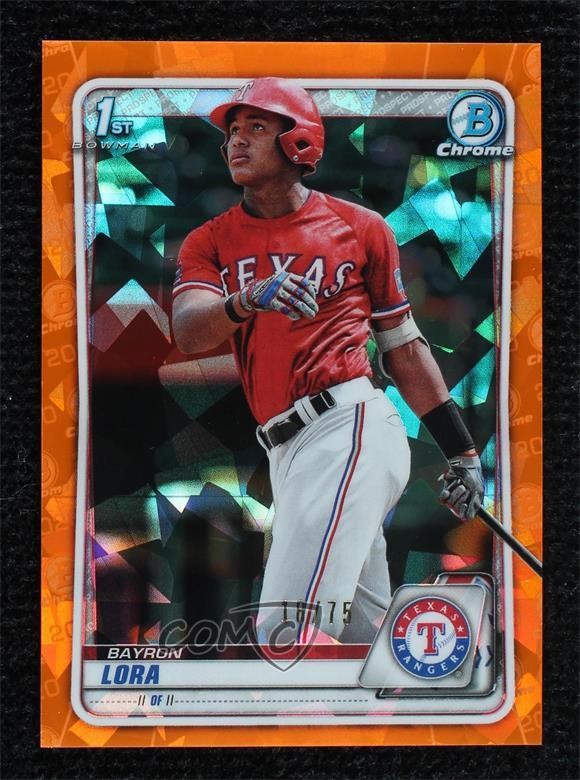 2020 Bowman Chrome Sapphire Edition Orange 18/75 Bayron Lora #BCP-52 ob9