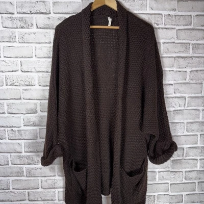 Willow & Clay cardigan sweater Medium Large Brown loose knit Anthropology - Image 1 of 4