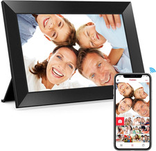 BIGASUO Digital Picture Frame, 10.1" Frameo Digital Frame Wifi with 32GB Memory,