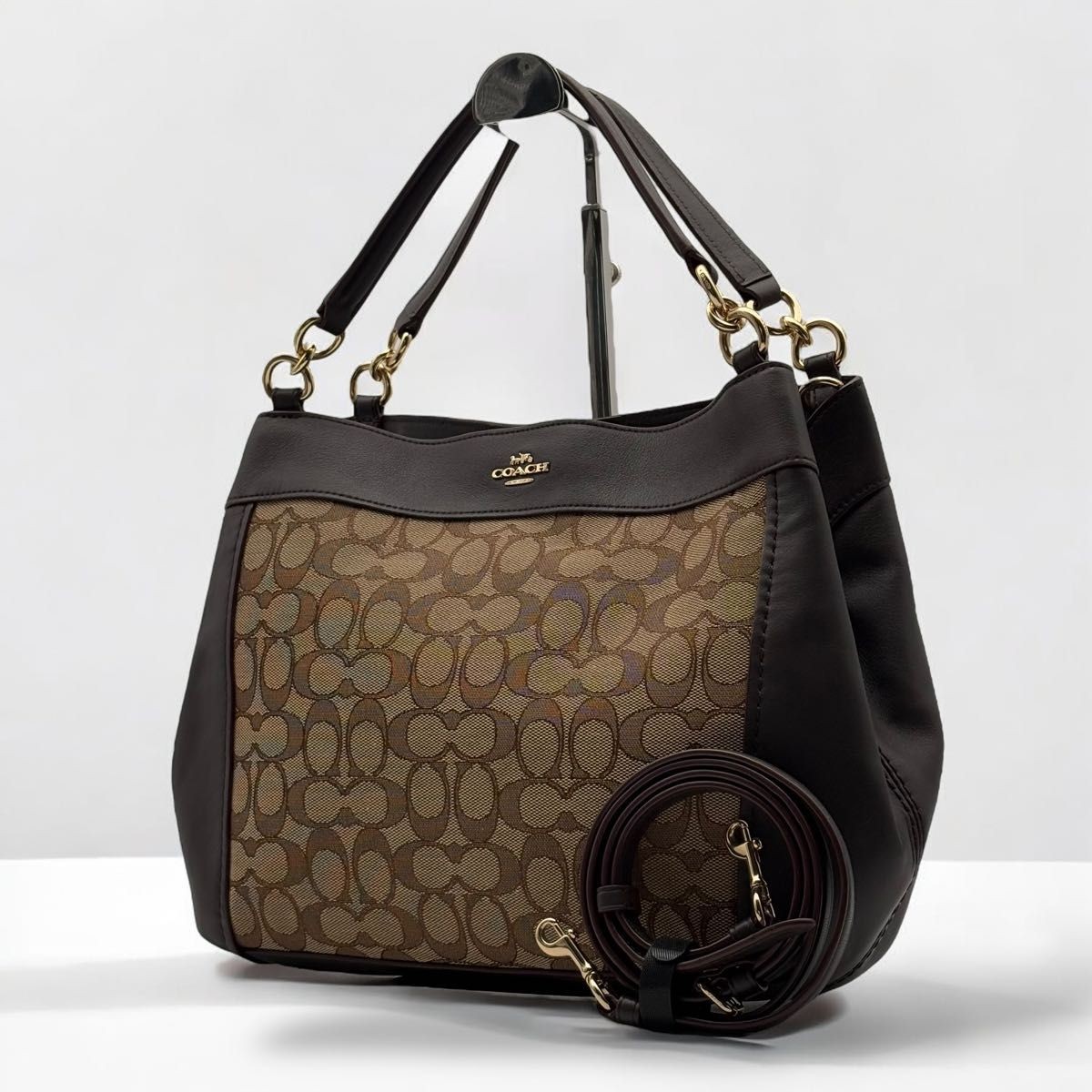 COACH 2-way signature tote shoulder bag A4 compatible for work school commute