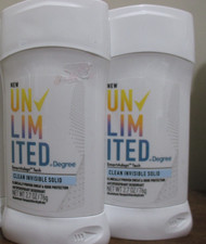 2x Degree Unlimited Clean Invisible Solid Antiperspirant Deodorant 2.7oz