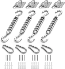 Awning Attachment Set, Heavy Duty Sun Shade Sail Stainless Steel Hardware Kit fo