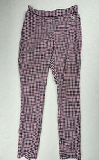 Tommy Hilfiger Womens Size 8 Preppy Red Black Tartan Plaid Stretch Slacks Pants