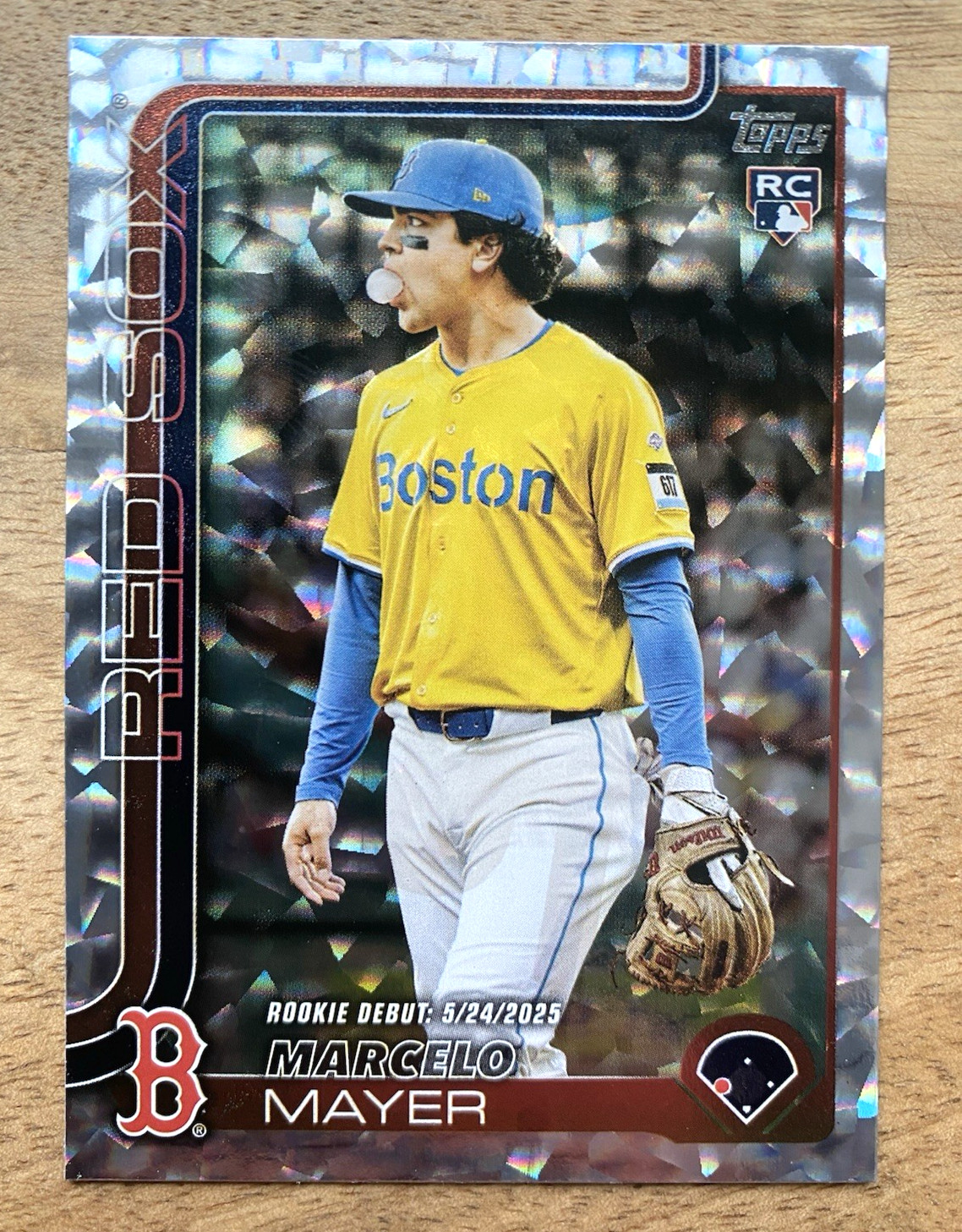 2025 Topps Update Series #US276 Marcelo Mayer Silver Crackle Foil Rookie Card RC