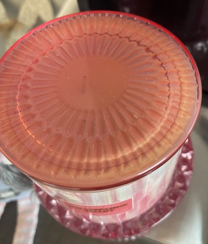 Bath & Body Works Faceted Glass Pedestal Candle Holder + Champagne Candle +lid - Picture 3 of 5
