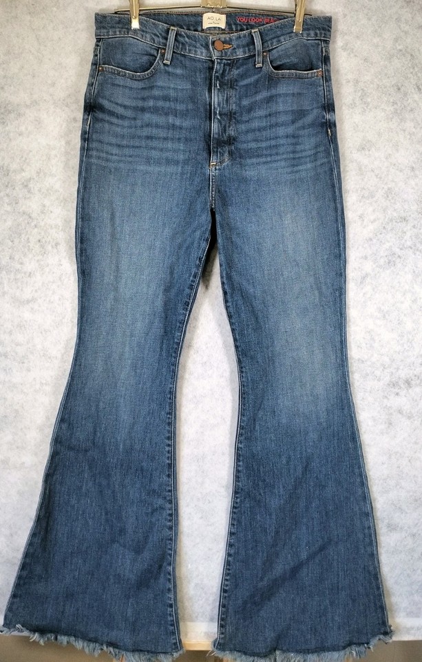 AO.LA By Alicia & Olivia Women's Flare Jeans Size 31" Waist High Rise Made In US