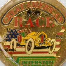 1986 Disneyland Great American Race New York Interstate Batteries Round Plaque