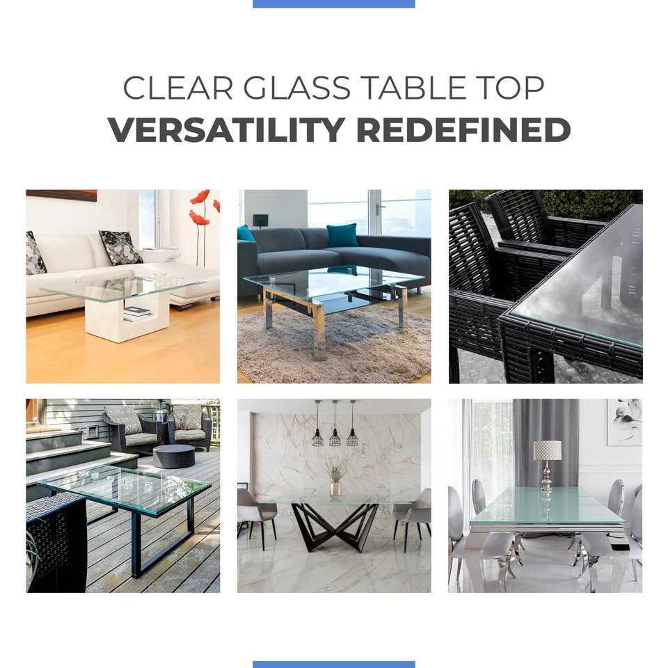 26" x 52" Rectángulo 1/2" Pulgada Grueso Templado Borde Biselado Pulido Radio Núcleo... Foto 4 de 4