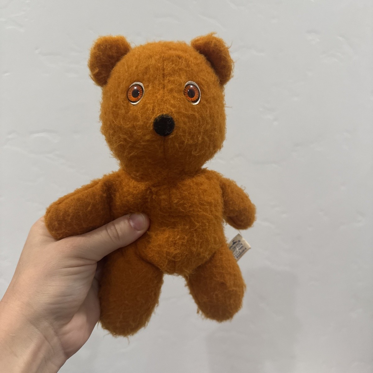 Vintage 1974 Plush Teddy Bear Eden Vally USA Animal Fair 9” Orange