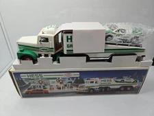 Vintage 1991 Hess Toy Truck and Race Car  - In original box