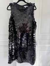 Chico's Little Black Dress Sequined Lined Sleeveless Cocktail Dress Sz 1 NWT