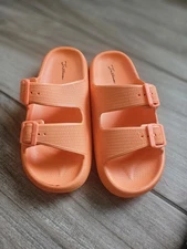Trillium MAURA ORANGE Womens Lightweight Slide Sandals Size 10.