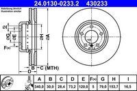 2X ATE Bremsscheibe 24.0130-0233.2 FüR BMW F20 F21 F30 F36 F80 F23 F22 F87 F31